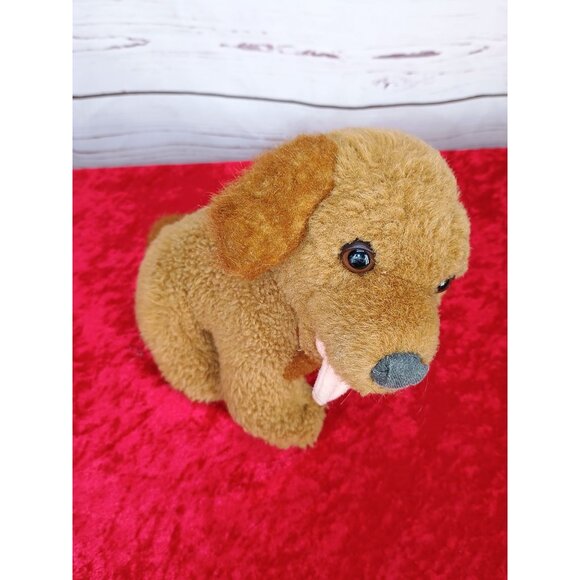 Vintage The Benefactory Plush Dog Toy Stuffed Animal Brown With Tongue & Ears - Picture 7 of 7